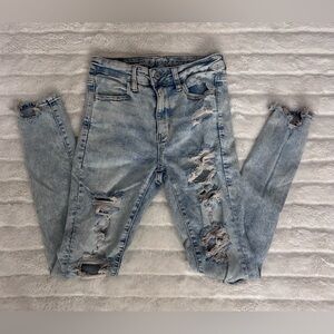 Distressed American Eagle Jeggings